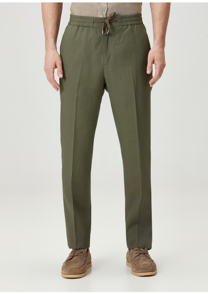 Haki Beli Kordonlu Pantolon