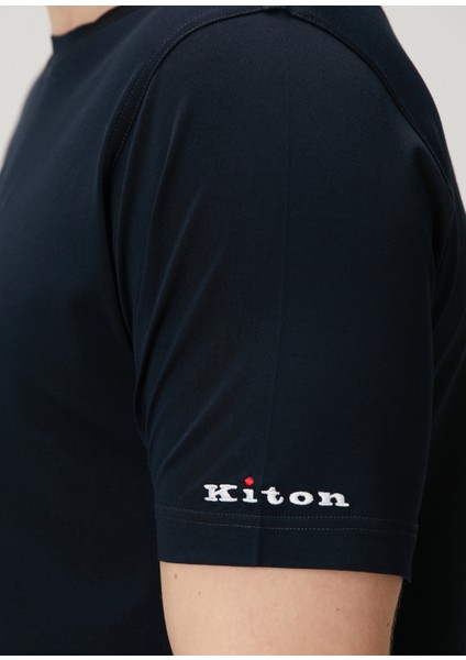 Lacivert Logo Nakışlı T-Shirt