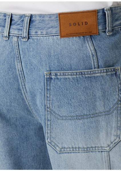 Mavi Fermuar Detaylı Denim Şort
