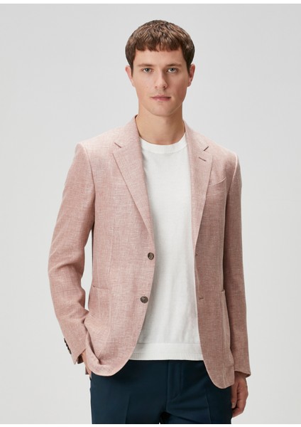 Pembe Keten Ceket