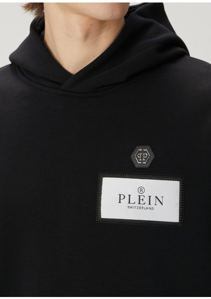 Siyah Kapüşonlu Logo Detaylı Sweatshirt indirimleri