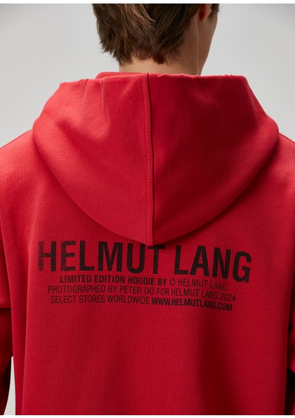 Postcard Bordo Kapüşonlu Baskılı Sweatshirt