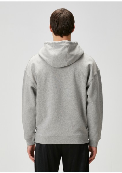 Gri Kapüşonlu Sweatshirt