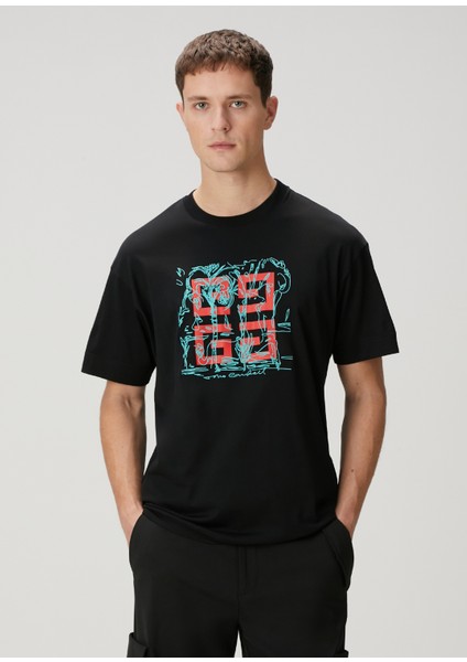 Siyah Logo Baskılı T-Shirt