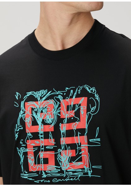 Siyah Logo Baskılı T-Shirt