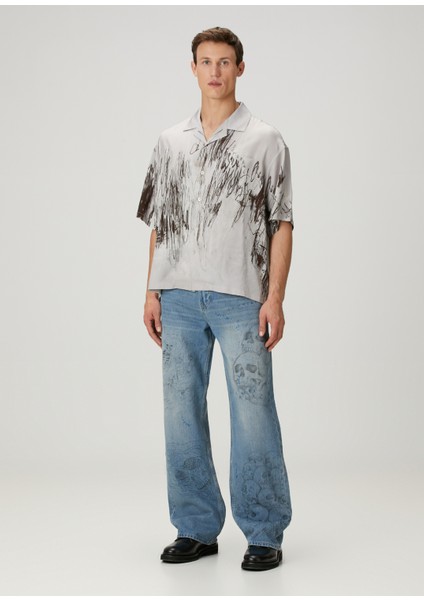 Bones Mavi Bootcut Jean Pantolon