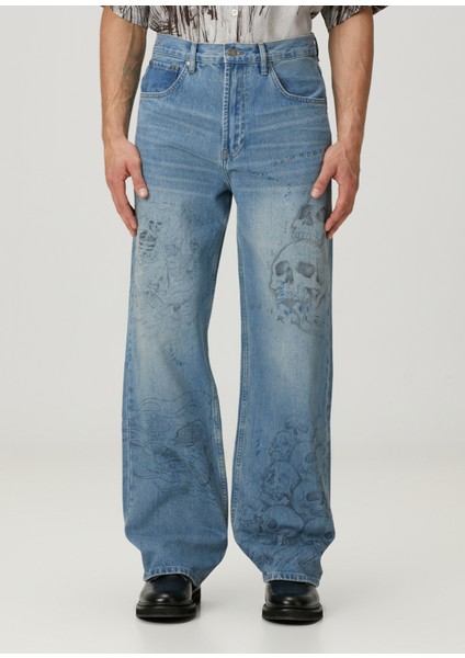 Bones Mavi Bootcut Jean Pantolon