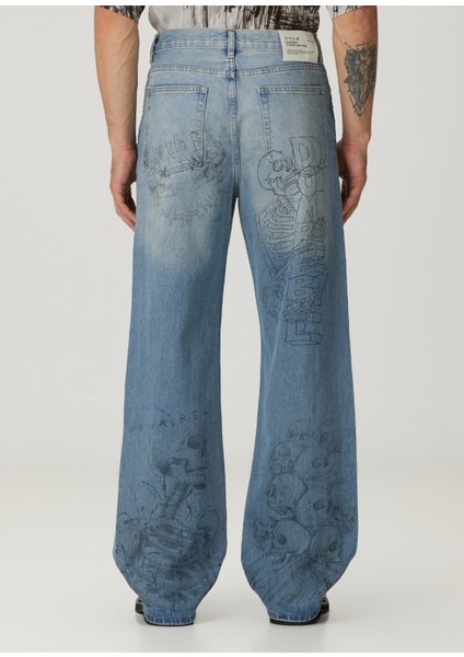Bones Mavi Bootcut Jean Pantolon