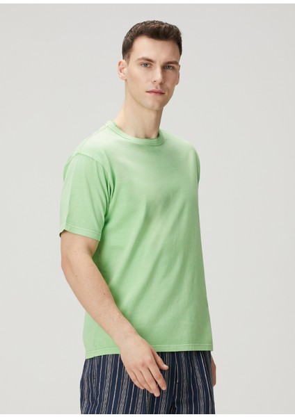 Relaxed Fit Yeşil Basic T-Shirt