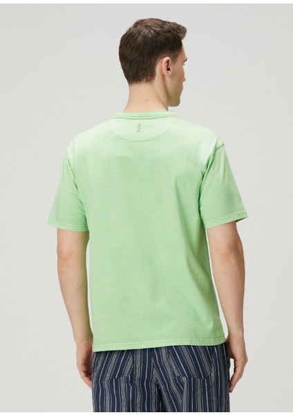 Relaxed Fit Yeşil Basic T-Shirt