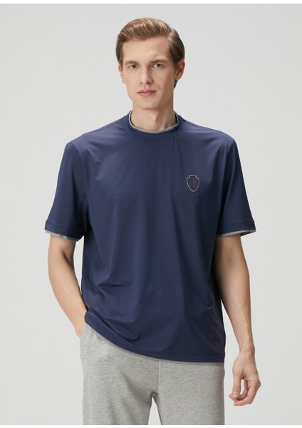 Lacivert Logo Detaylı T-Shirt