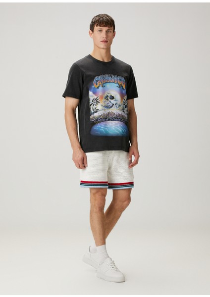 Siyah Figür Baskılı Organik Pamuk T-Shirt fiyatları