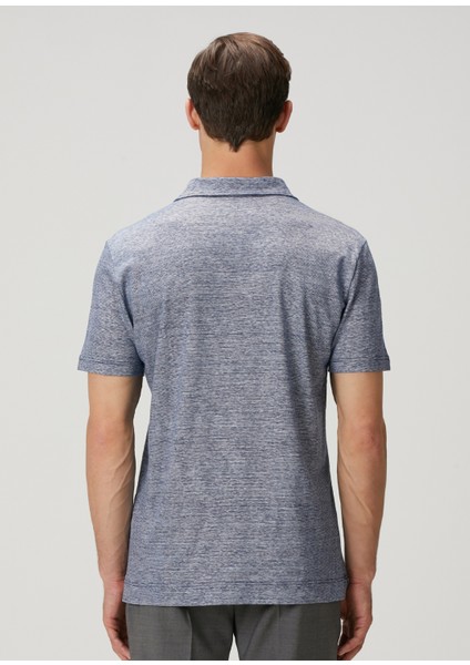 Mavi Polo Yaka Yün Karışımlı Keten T-Shirt fırsatları