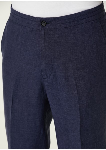 Lacivert Keten Pantolon