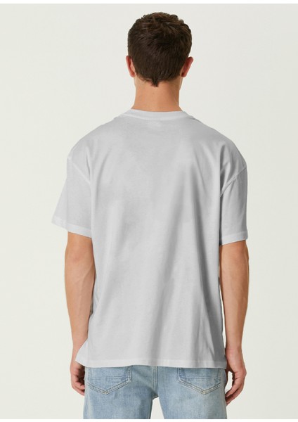 Teardrop Baskılı Kum Rengi Kısa Kollu Erkek T-Shirt