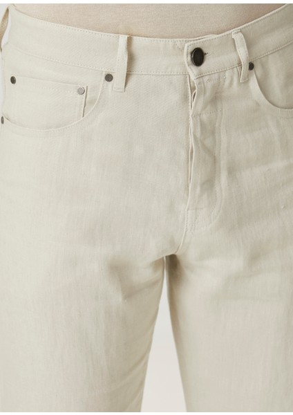 Bej Keten Jean Pantolon