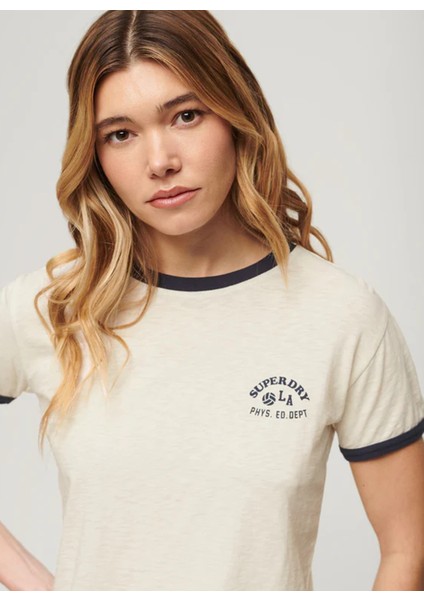 Yuvarlak Yaka Baskılı Beyaz Kadın T-Shirt W1011387A fiyatları