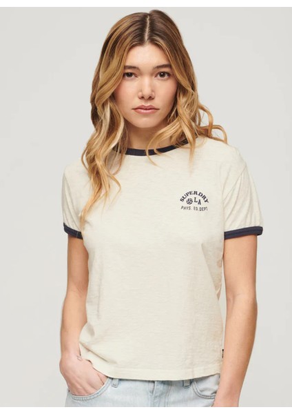 Yuvarlak Yaka Baskılı Beyaz Kadın T-Shirt W1011387A indirimleri