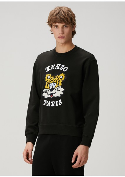 Siyah Logo Nakışlı Sweatshirt modelleri