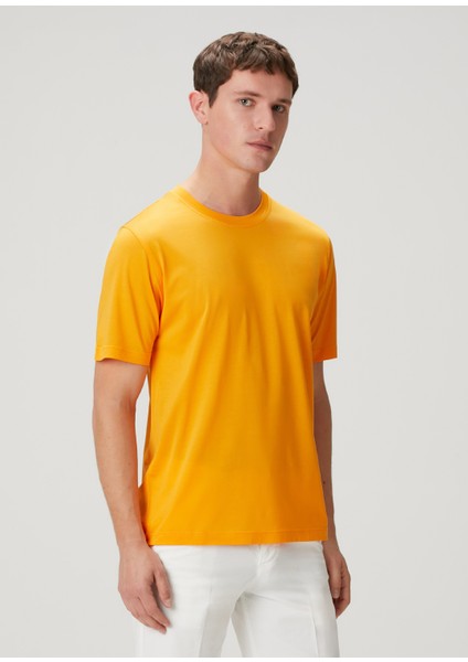 Turuncu Logo Nakışlı T-Shirt