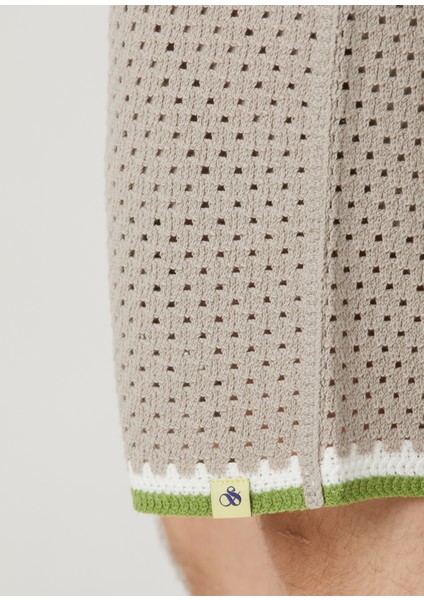 Vizon Crochet Triko Şort