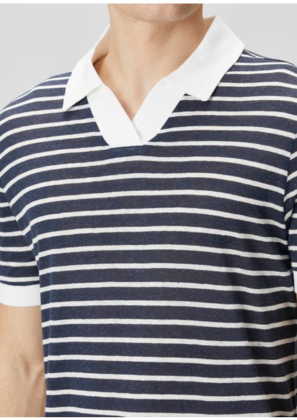Lacivert Polo Yaka Keten T-Shirt indirimleri
