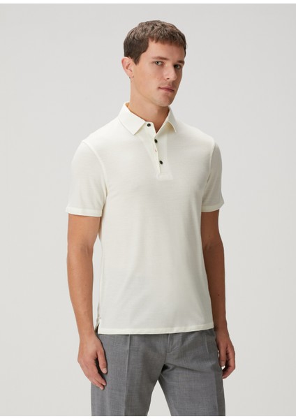 Beyaz Polo Yaka Yün T-Shirt modelleri