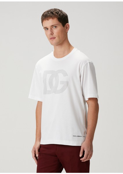 Beyaz Logo Desenli T-Shirt modelleri
