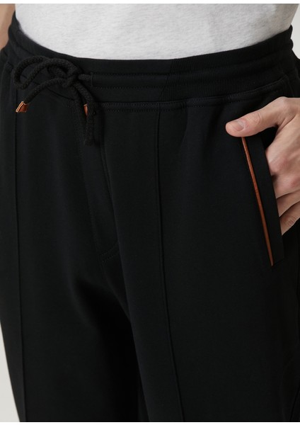 Siyah Beli Kordonlu Jogger Eşofman Altı
