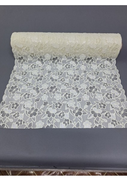 Pvc Küpür Dantel Raf ve Dolap Örtüsü Runner (Krem)
