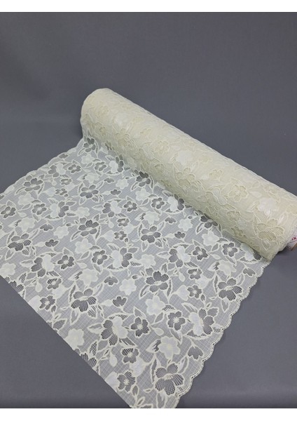 Pvc Küpür Dantel Raf ve Dolap Örtüsü Runner (Krem) fiyatları