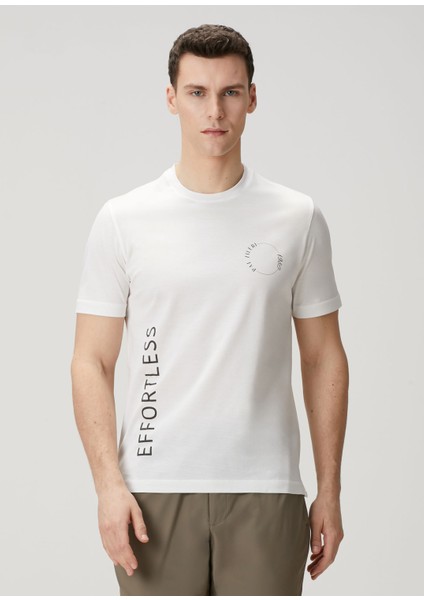 Beyaz Logo Baskılı T-Shirt