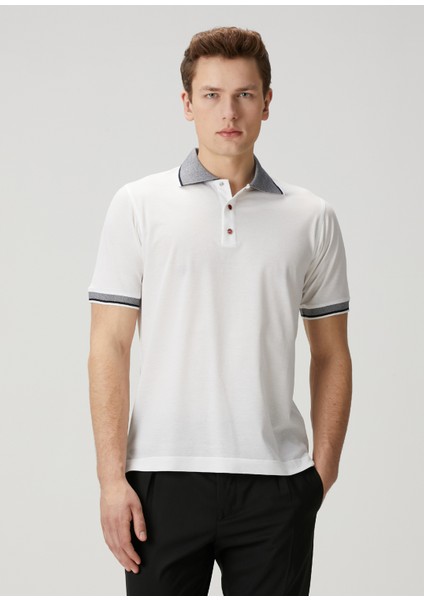 Mavi Beyaz Polo Yaka T-Shirt