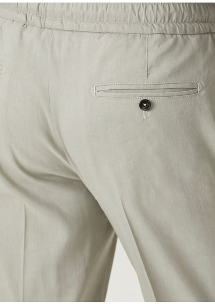 Bej Keten Pantolon