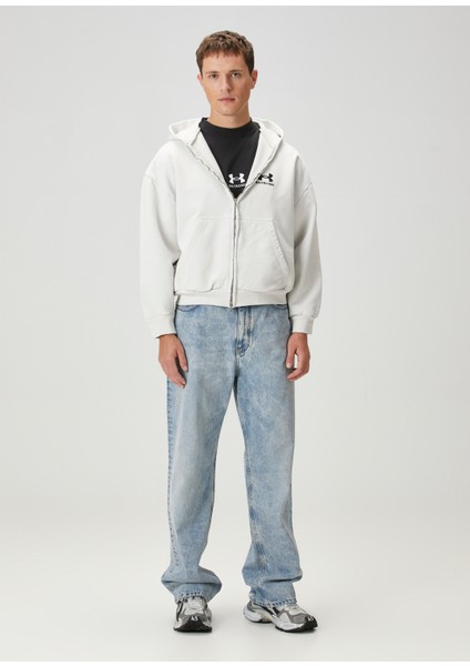 x Under Armour Regular Fit Kırık Beyaz Sweatshirt