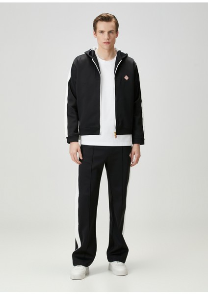Siyah Kapüşonlu Scuba Sweatshirt