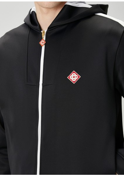 Siyah Kapüşonlu Scuba Sweatshirt