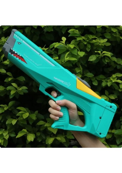 USB ile Şarj Olabilen 550 ml Su Hazneli Uzun Menzilli Elektronik Su Tabancası 43 cm - Yeşil fiyatları