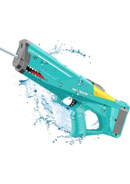 USB ile Şarj Olabilen 550 ml Su Hazneli Uzun Menzilli Elektronik Su Tabancası 43 cm - Yeşil modelleri