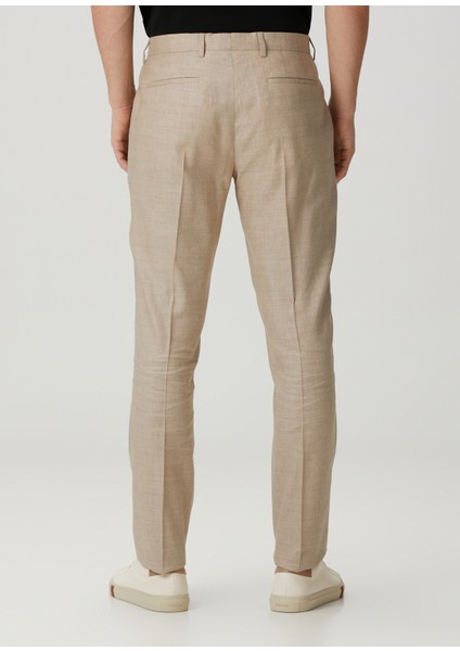 Bej Keten Pantolon