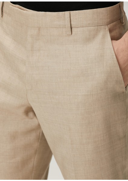 Bej Keten Pantolon