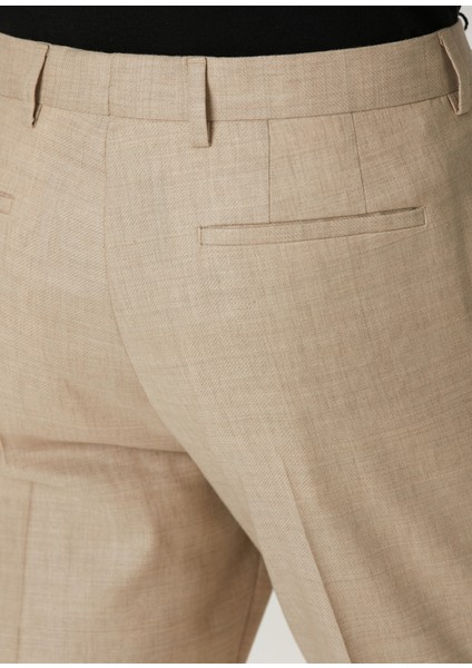 Bej Keten Pantolon