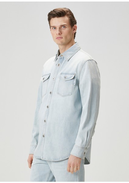 Açık Mavi Denim Gömlek modelleri