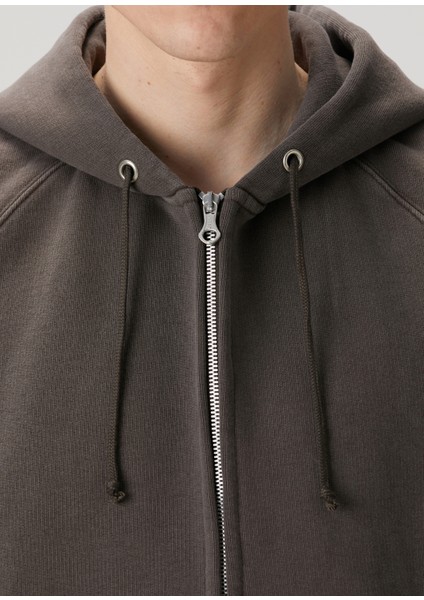 Kahverengi Kapüşonlu Organik Pamuk Sweatshirt indirimleri