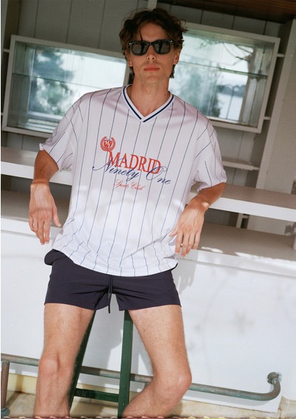 Madrid Baskılı Beyaz Forma Tişört 0612779-620