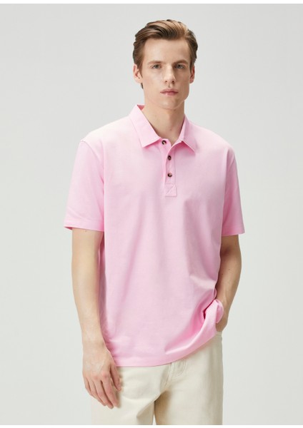 Pembe Polo Yaka T-Shirt