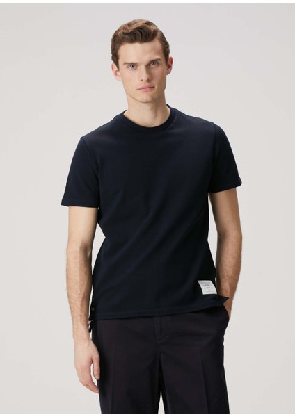 Lacivert Logo Jakarlı T-Shirt