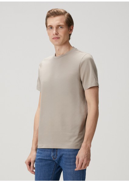 Bej Logo Nakışlı T-Shirt modelleri