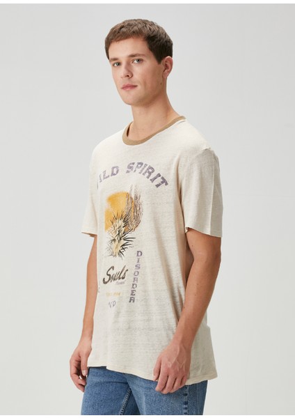 Ekru Baskılı T-Shirt modelleri