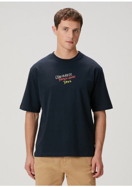 Summer Lovers Lacivert Nakışlı T-Shirt